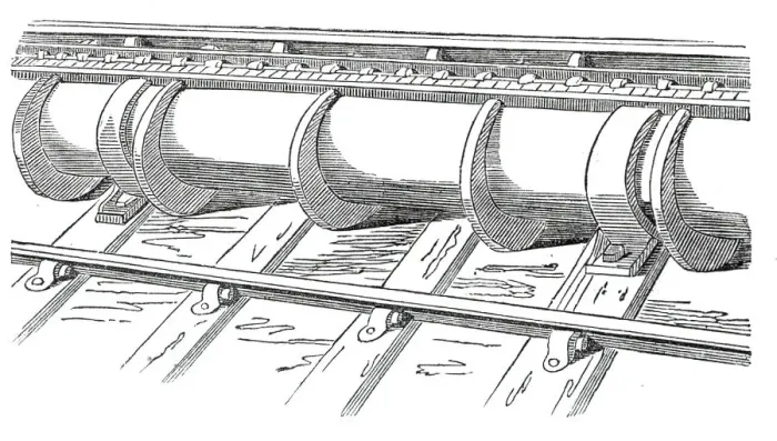 Framed Print : Portion of the tube on the line, 1845. Creator: Unknown Framed Print : Portion of the tube on the line, 1845. Creator: Unknown
