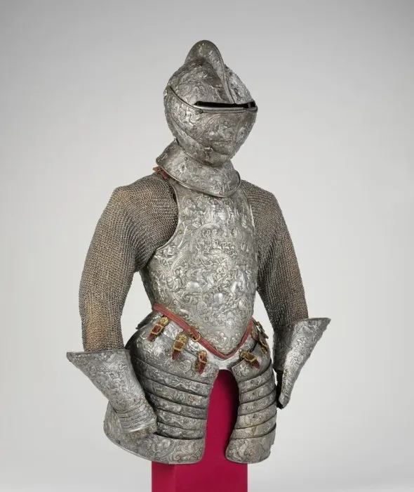 Framed Print : Portions of a Ceremonial armour, French, ca. 1575-80. Creator: Unknown Framed Print : Portions of a Ceremonial armour, French, ca. 1575-80. Creator: Unknown