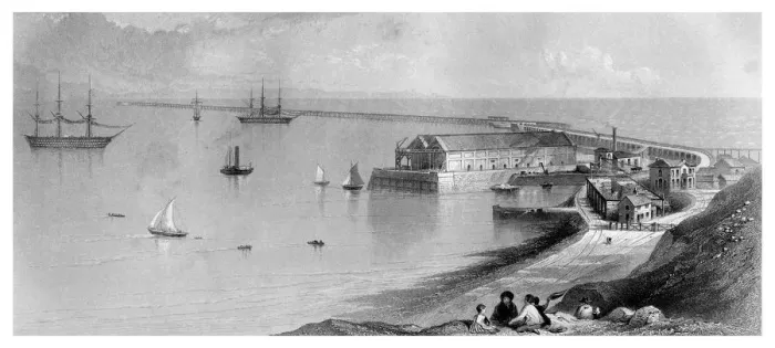 Framed Print : Portland Harbour and Breakwater, 1866 Framed Print : Portland Harbour and Breakwater, 1866