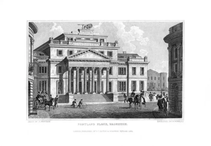 Framed Print : Portland Place, Brighton, East Sussex, 1829. Artist: R Winkles Framed Print : Portland Place, Brighton, East Sussex, 1829. Artist: R Winkles