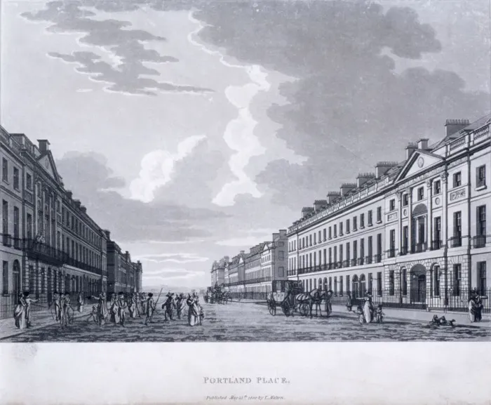 Framed Print : Portland Place, Marylebone, London, 1800 Framed Print : Portland Place, Marylebone, London, 1800
