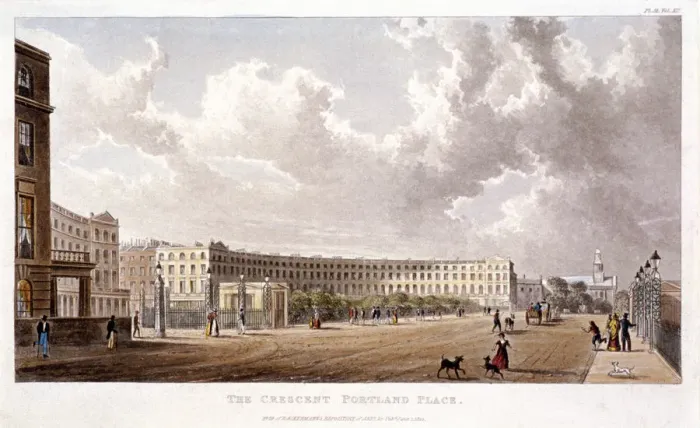 Framed Print : Portland Place, Marylebone, London, 1822 Framed Print : Portland Place, Marylebone, London, 1822