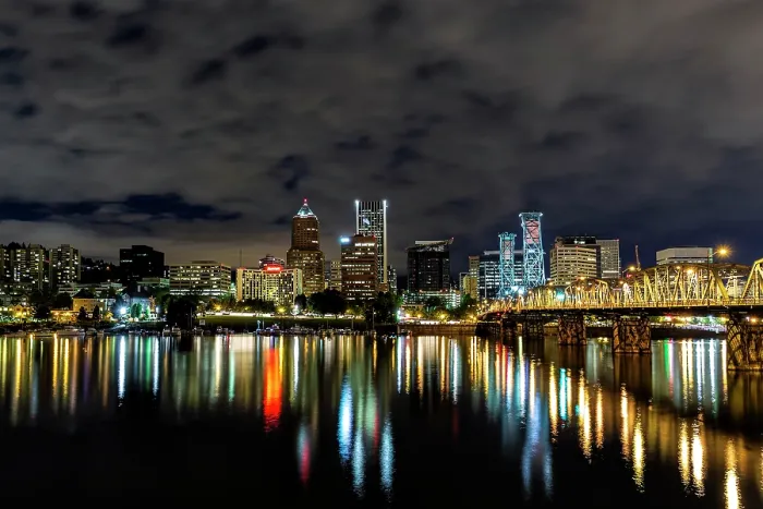 Framed Print : Portland Skyline. Creator: Joshua Johnston Framed Print : Portland Skyline. Creator: Joshua Johnston