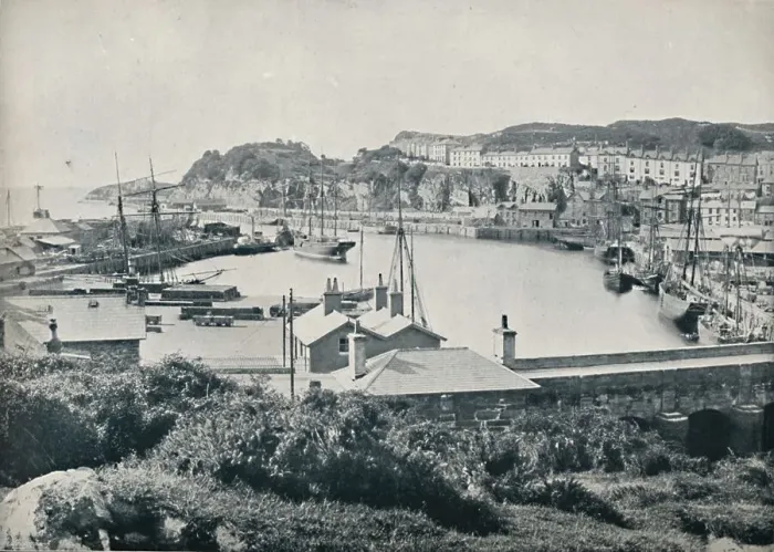 Framed Print : Portmadoc - The Harbour and the Town, 1895 Framed Print : Portmadoc - The Harbour and the Town, 1895