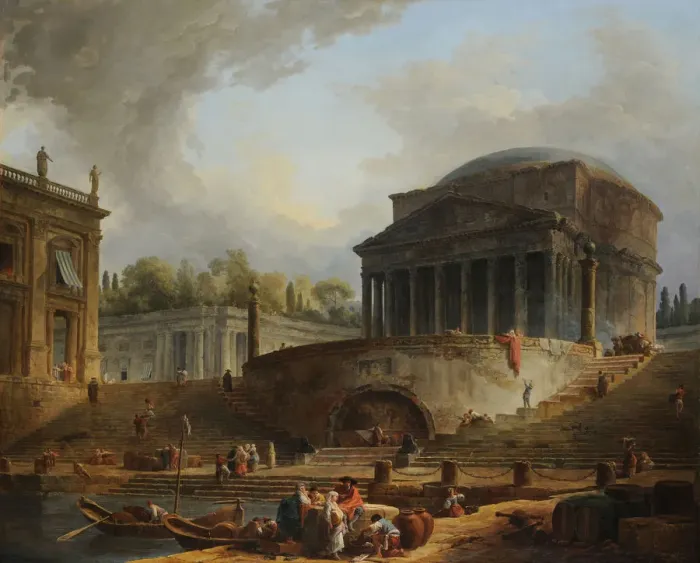 Framed Print : The Porto di Ripetta in Rome, 1766 Framed Print : The Porto di Ripetta in Rome, 1766