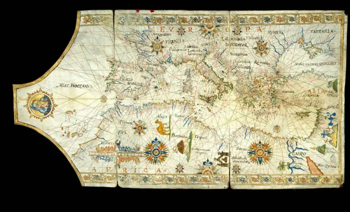 Framed Print : Portolan chart of the Mediterranean Sea, the Black Sea, Sea of Azov…, 16th century Framed Print : Portolan chart of the Mediterranean Sea, the Black Sea, Sea of Azov…, 16th century