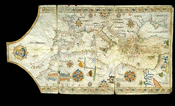Portolan chart of the Mediterranean Sea, the Black Sea, Sea of Azov…, 16th century