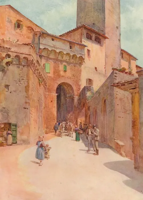 Framed Print : Portone Dei Becci, San Gimignano, c1900 (1913). Artist: Walter Frederick Roofe Tyndale Framed Print : Portone Dei Becci, San Gimignano, c1900 (1913). Artist: Walter Frederick Roofe Tyndale
