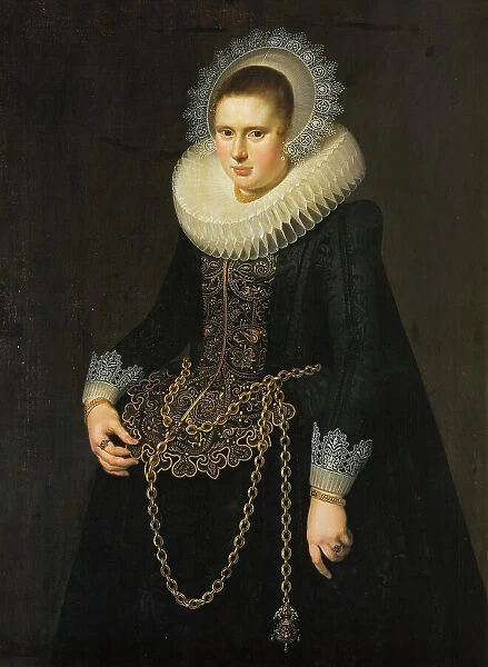 Portrait of a 22-Year-Old Woman, 1622. Creators: Cornelis van de Voort, Pieter Miereveld