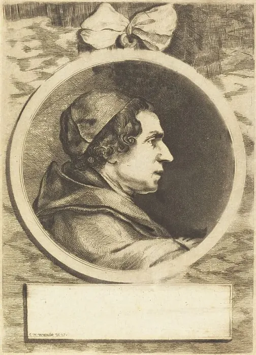 Framed Print : Portrait of an Abbot, 1767. Creator: Claude Henri Watelet Framed Print : Portrait of an Abbot, 1767. Creator: Claude Henri Watelet