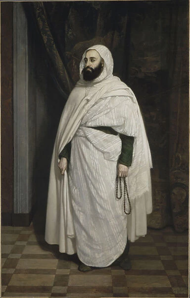 Portrait of Abdelkader ibn Muhieddine (1808-1883), 1853. Creator: Tissier, Ange (1814-1876)