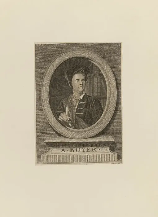 Framed Print : Portrait of Abel Boyer (1667-1729), 1783. Creator: Basire, James (1730-1802) Framed Print : Portrait of Abel Boyer (1667-1729), 1783. Creator: Basire, James (1730-1802)