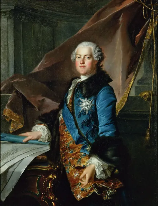 Framed Print : Portrait of Abel Poisson, Marquis de Marigny (1727-1781), superintendent of the King's... c1755. Creator: Louis Tocque Framed Print : Portrait of Abel Poisson, Marquis de Marigny (1727-1781), superintendent of the King's... c1755. Creator: Louis Tocque