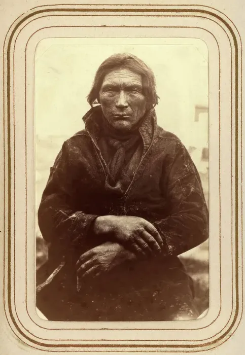 Framed Print : Portrait of Abmut Merak, 60 years old, Sjokksjokk Sami village, Jokkmokk parish, 1868. Creator: Lotten von Duben Framed Print : Portrait of Abmut Merak, 60 years old, Sjokksjokk Sami village, Jokkmokk parish, 1868. Creator: Lotten von Duben