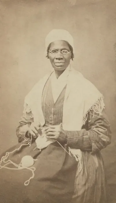 Framed Print : Portrait of abolitionist Sojourner Truth, sitting with yarn and knitting needles, 1864. Creator: JH Preiter Framed Print : Portrait of abolitionist Sojourner Truth, sitting with yarn and knitting needles, 1864. Creator: JH Preiter