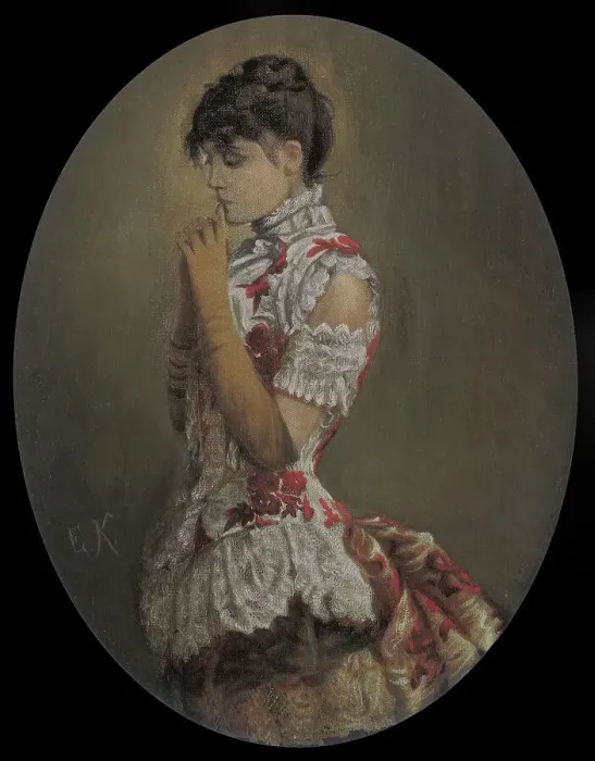 Framed Print : Portrait of the actress Eleonora Duse (1858-1924) as Gilberta in Frou-Frou, 1880s. Creator: Kaulbach, Friedrich August von (1850-1920) Framed Print : Portrait of the actress Eleonora Duse (1858-1924) as Gilberta in Frou-Frou, 1880s. Creator: Kaulbach, Friedrich August von (1850-1920)