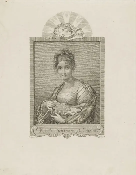 Framed Print : Portrait of the actress Friederike Schirmer, nee Christ (1785-1833), c. 1830 Framed Print : Portrait of the actress Friederike Schirmer, nee Christ (1785-1833), c. 1830