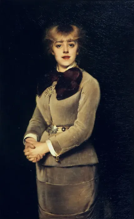 Framed Print : Portrait of the Actress Jeanne Samary, 1879. Creator: Abbema, Louise (1853-1927) Framed Print : Portrait of the Actress Jeanne Samary, 1879. Creator: Abbema, Louise (1853-1927)