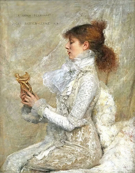 Portrait of the actress Sarah Bernhardt (1844-1923), 1879. Creator: Bastien-Lepage, Jules (1848-1884)