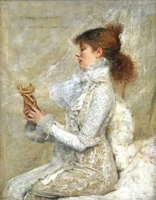 Framed Print : Portrait of the actress Sarah Bernhardt (1844-1923), 1879. Creator: Bastien-Lepage, Jules (1848-1884) Framed Print : Portrait of the actress Sarah Bernhardt (1844-1923), 1879. Creator: Bastien-Lepage, Jules (1848-1884)