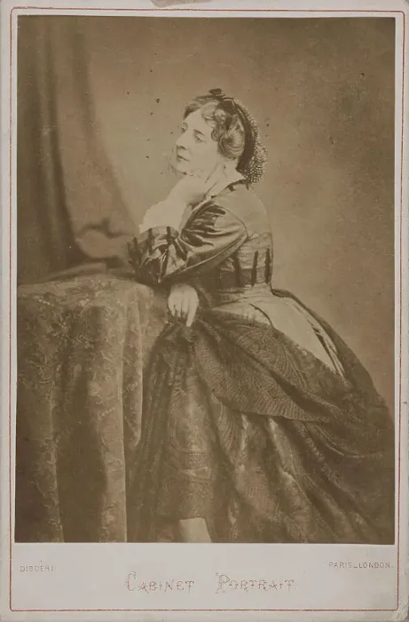 Framed Print : Portrait of the actress and singer Virginie Déjazet (1798-1875), 1873. Creator: Disdéri, André Adolphe-Eugène (1819-1889) Framed Print : Portrait of the actress and singer Virginie Déjazet (1798-1875), 1873. Creator: Disdéri, André Adolphe-Eugène (1819-1889)