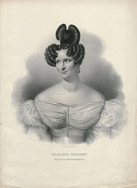 Portrait of the actress and singer Wilhelmine Unzelmann-Werner (1802-1871), 1835. Creator: Scholl, Johann Baptist, the Elder (1784-1854)