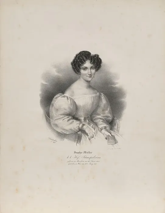 Framed Print : Portrait of actress Sophie Müller (1803-1830), 1830. Creator: Kriehuber, Josef (1800-1876) Framed Print : Portrait of actress Sophie Müller (1803-1830), 1830. Creator: Kriehuber, Josef (1800-1876)