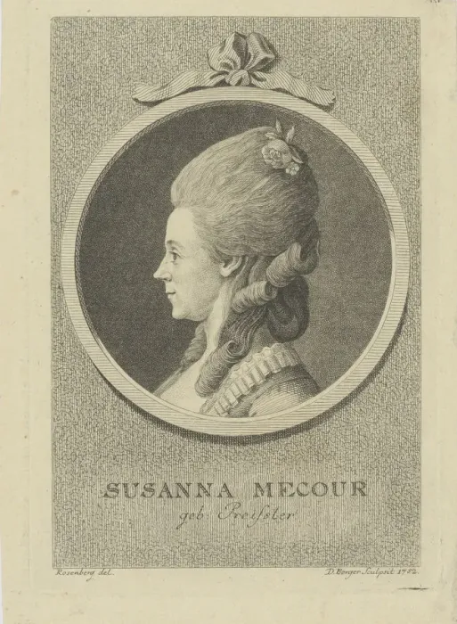 Framed Print : Portrait of the actress Susanna Mecour (1738-1784), 1782. Creator: Berger, Gottfried Daniel Framed Print : Portrait of the actress Susanna Mecour (1738-1784), 1782. Creator: Berger, Gottfried Daniel