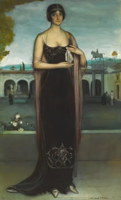 Framed Print : Portrait of Adela Carbone(1890-1960), c. 1911. Creator: Romero de Torres Framed Print : Portrait of Adela Carbone(1890-1960), c. 1911. Creator: Romero de Torres