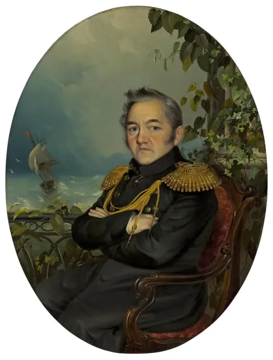Framed Print : Portrait of Admiral Mikhail Lazarev (1788-1851), 1840s Framed Print : Portrait of Admiral Mikhail Lazarev (1788-1851), 1840s