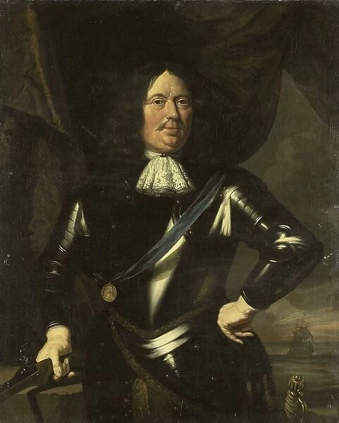 Portrait of an Admiral, possibly Adriaen Banckert, Vice-Admiral of Zeeland, c.1670. Creator: Unknown