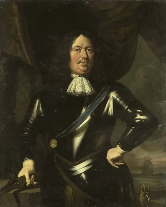 Framed Print : Portrait of an Admiral, possibly Adriaen Banckert, Vice-Admiral of Zeeland, c.1670. Creator: Unknown Framed Print : Portrait of an Admiral, possibly Adriaen Banckert, Vice-Admiral of Zeeland, c.1670. Creator: Unknown