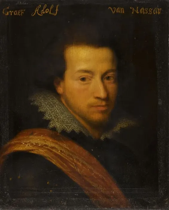 Framed Print : Portrait of Adolf (1586-1608), Count of Nassau-Siegen, c.1609-1633. Creator: Workshop of Jan Antonisz van Ravesteyn Framed Print : Portrait of Adolf (1586-1608), Count of Nassau-Siegen, c.1609-1633. Creator: Workshop of Jan Antonisz van Ravesteyn