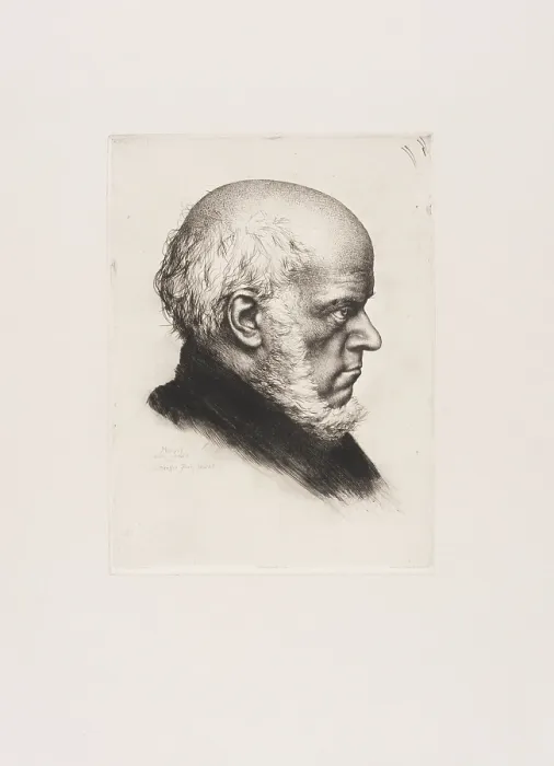 Framed Print : Portrait of Adolf Menzel, 1885. Creator: Stauffer-Bern, Karl (1857-1891) Framed Print : Portrait of Adolf Menzel, 1885. Creator: Stauffer-Bern, Karl (1857-1891)