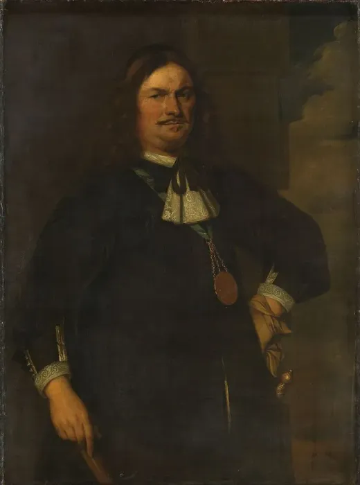 Framed Print : Portrait of Adriaen Banckert (c.1620-1684), Vice Admiral of Zeeland, c.1648-c.1670. Creator: Hendrick Berckman Framed Print : Portrait of Adriaen Banckert (c.1620-1684), Vice Admiral of Zeeland, c.1648-c.1670. Creator: Hendrick Berckman