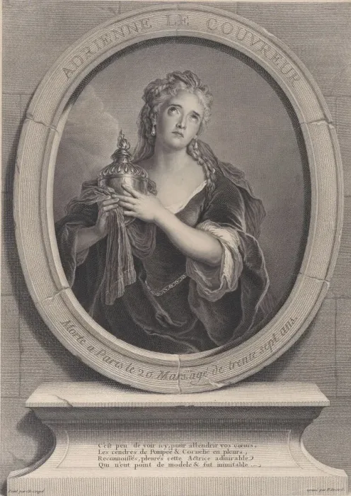 Framed Print : Portrait of Adrienne Lecouvreur as Cornelia in Corneilles La Mort de Pompé