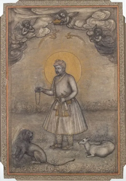 Framed Print : Portrait of the Aged Akbar, c. 1640-1650. Creator: Govardhan (Indian, active c. 1596-1645) Framed Print : Portrait of the Aged Akbar, c. 1640-1650. Creator: Govardhan (Indian, active c. 1596-1645)