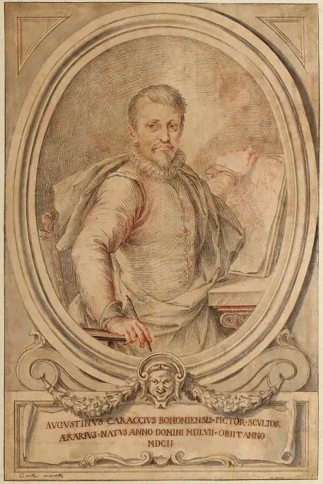 Framed Print : Portrait of Agostino Carracci (1557-1602). Creator: Maratta, Carlo (1625-1713) Framed Print : Portrait of Agostino Carracci (1557-1602). Creator: Maratta, Carlo (1625-1713)