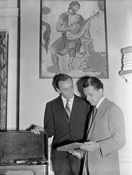 Portrait of Ahmet M. Ertegun and Nesuhi Ertegun, Turkish Embassy, Washington, D.C. ca. 1940. Creator: William Paul Gottlieb