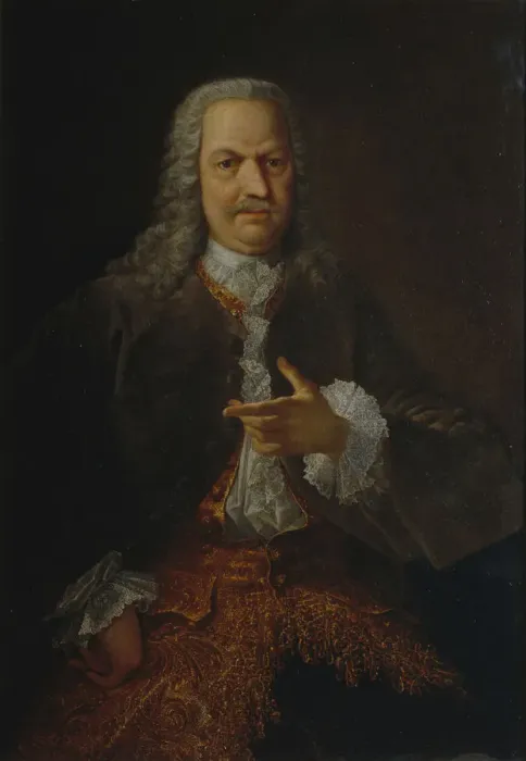 Framed Print : Portrait of Akinfiy Nikitich Demidov (1678?1745), before 1745. Artist: Grooth, Georg-Christoph (1716-1749) Framed Print : Portrait of Akinfiy Nikitich Demidov (1678?1745), before 1745. Artist: Grooth, Georg-Christoph (1716-1749)