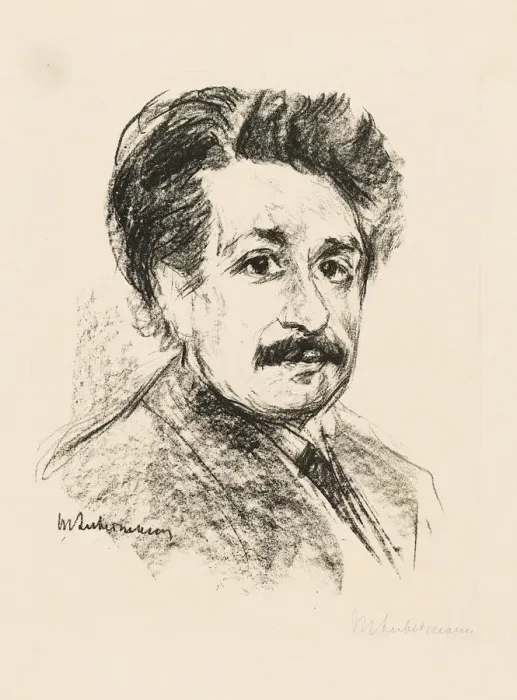 Framed Print : Portrait of Albert Einstein. Artist: Liebermann, Max (1847-1935) Framed Print : Portrait of Albert Einstein. Artist: Liebermann, Max (1847-1935)