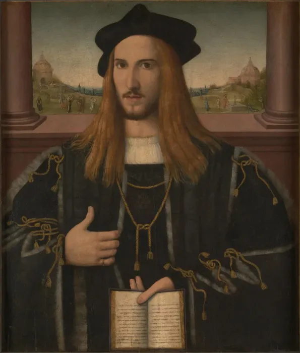 Framed Print : Portrait of Alberto Pio, 1512. Artist: Loschi, Bernardino (1460-1540) Framed Print : Portrait of Alberto Pio, 1512. Artist: Loschi, Bernardino (1460-1540)