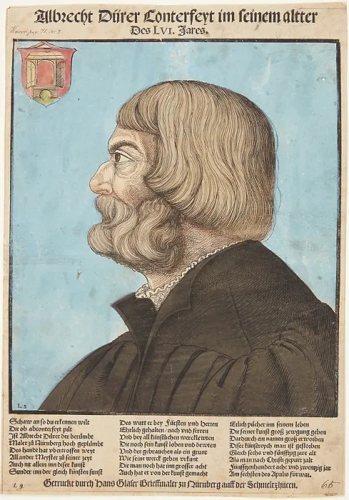 Framed Print : Portrait of Albrecht Durer, c1529. Creator: Schoen, Erhard (1491-1592)