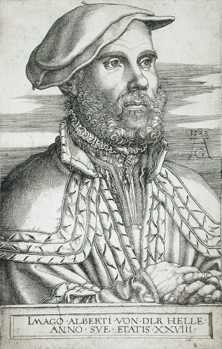 Framed Print : Portrait of Albrecht von der Helle, 1538. Creator: Heinrich Aldegrever Framed Print : Portrait of Albrecht von der Helle, 1538. Creator: Heinrich Aldegrever