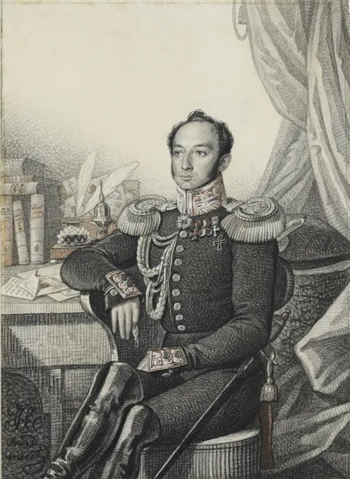 Framed Print : Portrait of Alexander Ivanovich Germann, 1822. Creator: Hampeln, Carl, von (1794-after 1880) Framed Print : Portrait of Alexander Ivanovich Germann, 1822. Creator: Hampeln, Carl, von (1794-after 1880)