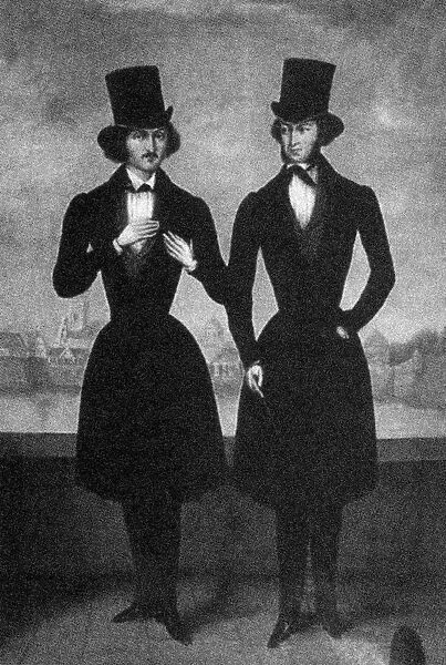 Portrait of Alexander Pushkin and Nikolai Gogol, First quarter of 19th cen Artist: Anonymous