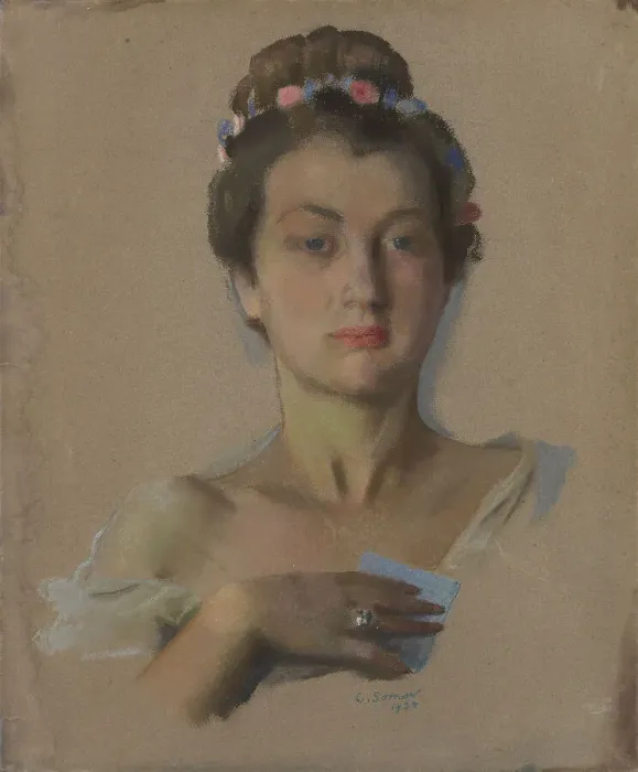 Framed Print : Portrait of Alexandra Levchenko, 1934. Artist: Somov, Konstantin Andreyevich (1869-1939) Framed Print : Portrait of Alexandra Levchenko, 1934. Artist: Somov, Konstantin Andreyevich (1869-1939)
