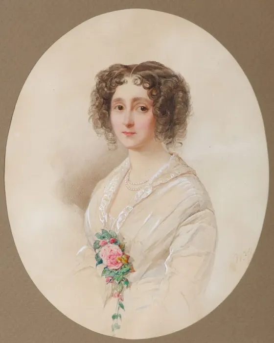 Framed Print : Portrait of Alexandra Mikhaylovna Chelishcheva (1816-1913), 1851. Artist: Hau (Gau), Vladimir Ivanovich (1816-1895) Framed Print : Portrait of Alexandra Mikhaylovna Chelishcheva (1816-1913), 1851. Artist: Hau (Gau), Vladimir Ivanovich (1816-1895)