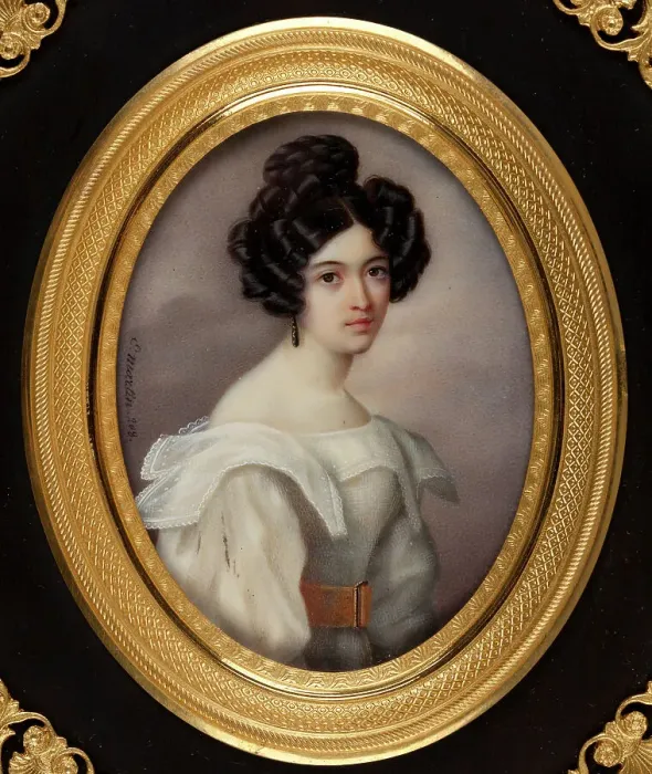 Framed Print : Portrait of Alexandra Smirnova-Rosset (1809-1882), c. 1830. Creator: Martin, E. (active ca 1830) Framed Print : Portrait of Alexandra Smirnova-Rosset (1809-1882), c. 1830. Creator: Martin, E. (active ca 1830)