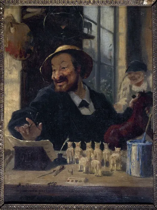 Framed Print : Portrait of Alexandre Schanne (1823-1887), model of Schaunard from La Vie de Boheme'... c1880. Creator: Leon Dehaisne. Portrait of Alexandre Schanne (1823-1887), model of Schaunard from La Vie de Boheme'... c1880 Framed Print : Portrait of Alexandre Schanne (1823-1887), model of Schaunard from La Vie de Boheme'... c1880. Creator: Leon Dehaisne. Portrait of Alexandre Schanne (1823-1887), model of Schaunard from La Vie de Boheme'... c1880